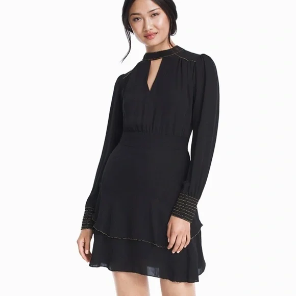 black dress film Moonrising Sheer Blouson Dress Black main image 1